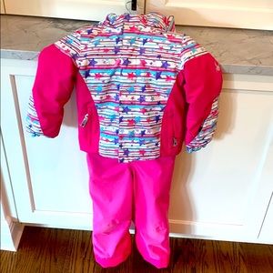 Girls Spyder size 5 ski jacket and snow overalls